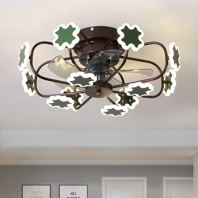 Acrylic Clover Fan Ceiling Light Nordic 23.5
