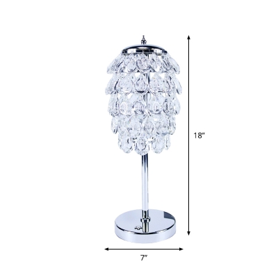 LED Pinecone Night Table Lamp Minimalism Clear Crystal Nightstand Light for Restaurant