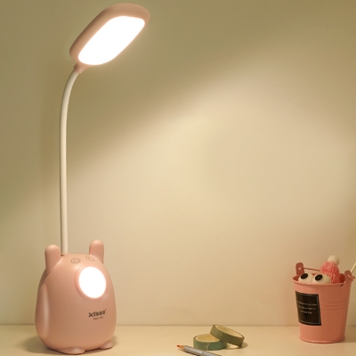 Pink/Green Animal Night Light Cartoon LED Plastic Study Lamp with Touch Switch for Kids Bedroom