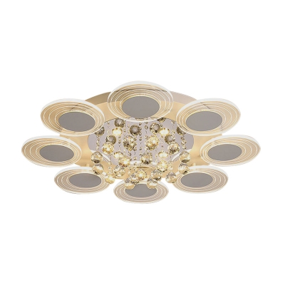 Clear 6/8-Petals Ceiling Flush Mount Modernist Acrylic Bedroom LED Flushmount Light, 25.5/31.5 Inches Width