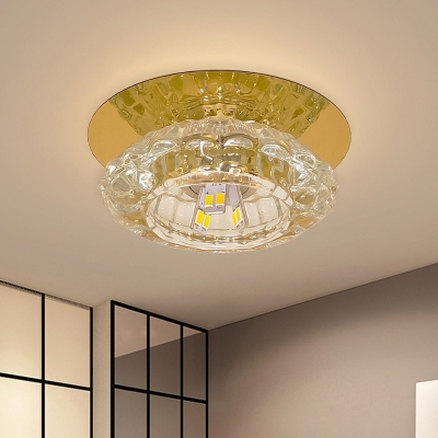 Modern Bloom Flush Mount Lighting Beveled Crystal LED Ceiling Light Fixture in White