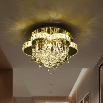 Simplicity Petal Ceiling Flush Mount LED Clear Crystal Flushmount Lighting for Corridor