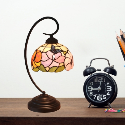 Orange Stained Glass Desk Clock