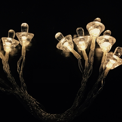 Kids Mushroom Clear Plastic Party Lamp 6M 40 Lights LED String Light Idea for Bedroom