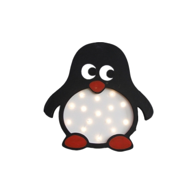 Panda/Penguin Wooden Small Night Lamp Cartoon Black and White LED Wall Light for Kids Bedroom