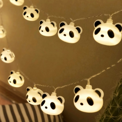 Panda String Light Ideas Cartoon Plastic 40-Bulb White Battery/USB Powered LED Fiesta Lamp, 6M