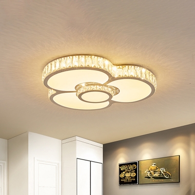 White Petals Ceiling Flush Mount Minimalist Bedroom LED Flush Mount Recessed Lighting in White
