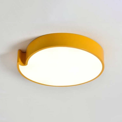 Acrylic Bubble Chat Box Flush Mount Macaron Blue/Yellow LED Close to Ceiling Lighting Fixture for Nursery School