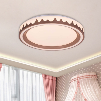 Acrylic Circle Flush Mount Fixture Modernist White/Gold/Coffee LED Flushmount Light for Bedroom