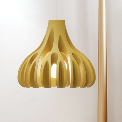 Barn Shaped Coral Hanging Lamp Macaron Resin 1 Light Yellow/Green/White Ceiling Pendant over Table