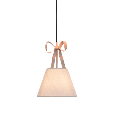 Fabric Ribbon Conical Multi Pendant Light Minimalist 2-Bulb Suspended Lighting Fixture in Pink
