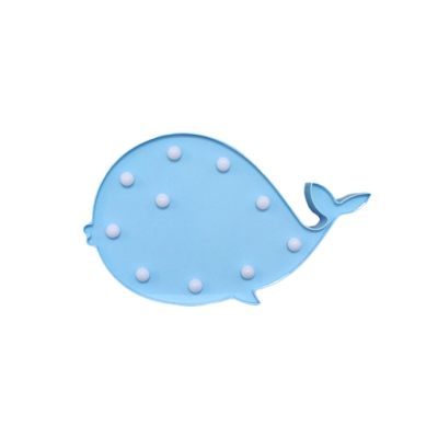 Kids Cute Whale Mini Wall Mount Lamp Plastic Child Bedside Battery LED Table Light in Pink/Blue