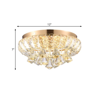 LED Crystal Flush Mount Lamp Simple Gold Diamond Hallway Flush Ceiling Light Fixture