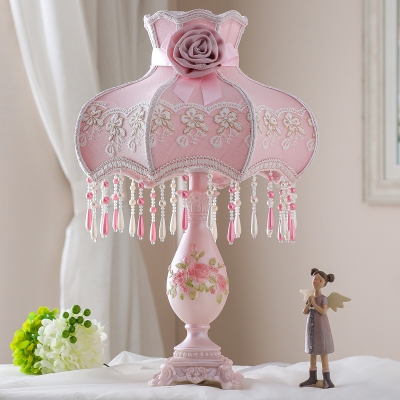 Pink Scalloped Table Lamp Past, Pink Table Lamps For Living Room