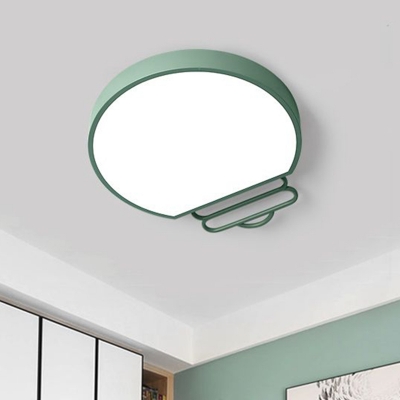 LED Bedroom Flush Light Fixture Nordic White/Green/Grey Flush Mounted Lamp with Bulb-Like Acrylic Shade