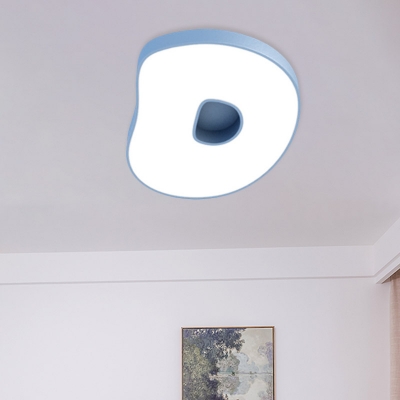 LED Bedroom Flush Light Kids White Flush Mount Lighting Fixture with Letter Acrylic Shade