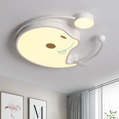 Macaroon Dolphin Acrylic Ceiling Light LED Flush Mount Recessed Lighting in White/Pink/Blue for Kids Bedroom