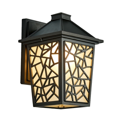 1 Light Frosted Glass Wall Lighting Ideas Retro Black Birdcage Outdoor Mount Beautifulhalo Com - Outdoor Wall Mount Lighting Ideas