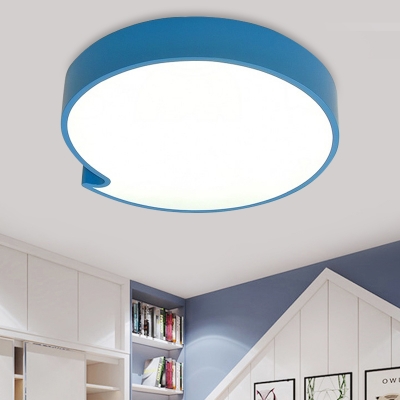 Acrylic Bubble Chat Box Flush Mount Macaron Blue/Yellow LED Close to Ceiling Lighting Fixture for Nursery School