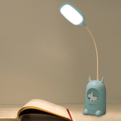 Deer Night Light Kids Plastic LED Bedroom Reading Lamp in White/Pink/Blue with Color Changing Function