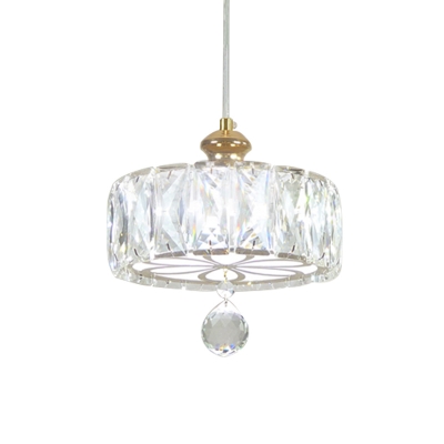 Flower Small LED Pendant Light Kit Simplicity Gold Crystal Suspension Lighting for Foyer