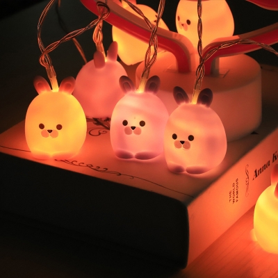 Rubber Unicorn/Rabbit/Bear LED String Lamp Cartoon 10 Bulbs Colorful Battery Powered Fairy String Light, 9.8 Feet