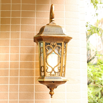 1 Light Wall Light Sconce Traditional Clear Glass Birdcage Wall Mount Lamp in Bronze