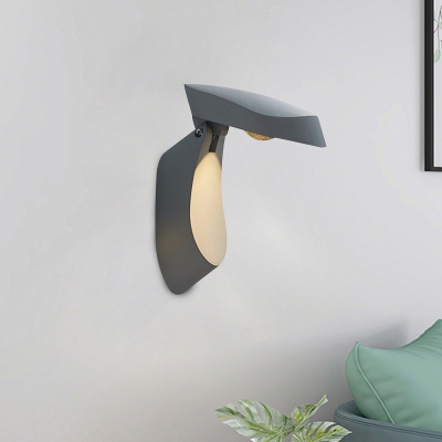Oval Rotatable LED Reading Wall Light Modern Aluminum Living Room Sconce Lamp in Black/White/Gold