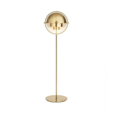 Black/Gold Domed Standing Floor Lamp Post Modern Single Light Metallic Adjustable Floor Lighting