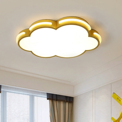 Gold Finish Cloud-Shape Ceiling Mounted Fixture Nordic LED Acrylic Flushmount Lighting