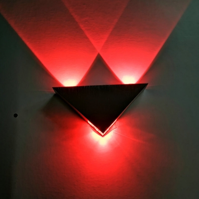 Triangle Stage Wall Lighting Ideas Aluminum LED Modern Sconce Lamp in Multi Color/Purple/Green Light, Silver
