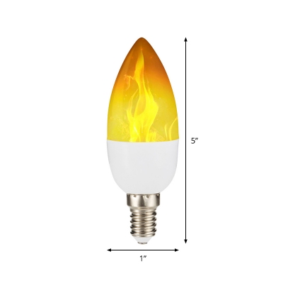 2-Pack Plastic White E14/E27 Light Bulb 3 Watts 54 LED Beads Flickering Straight/Candle/Flame Lamp with Gravity Sensor