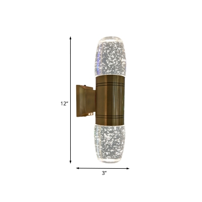 Brass Capsule Wall Lighting Ideas Simple Bubble Crystal Bedside LED Wall Sconce Light
