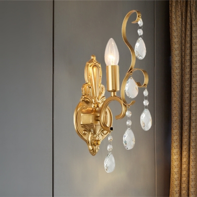 Metal Gold Wall Lighting Fixture Candlestick 1/2-Head Post-Modern Wall Light Sconce for Dining Room