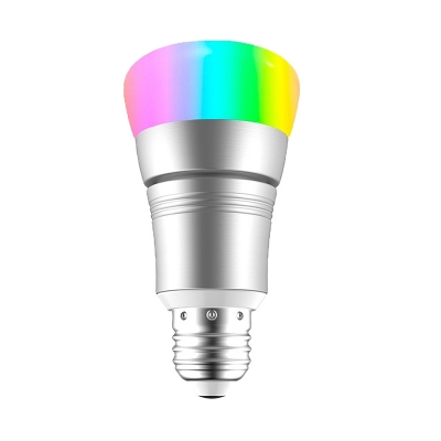 Smart Control Silver Cone Light Bulb 1pc 7 Watts E26/E27/E14 28 LED Beads Replacement Bulb in Multi Colored Light