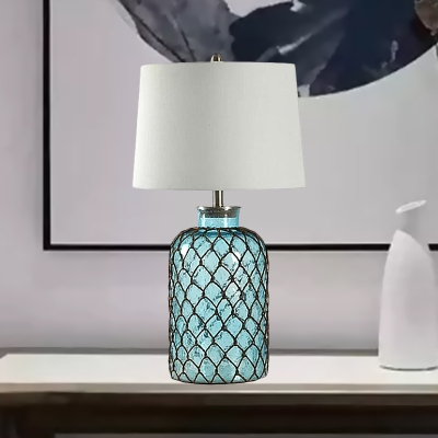 1 Head Bottle Night Table Lamp, Blue Glass Bottle Table Lamp