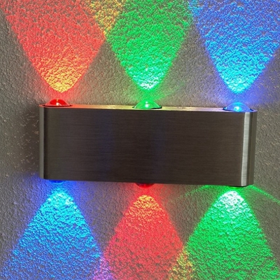 Rectangle LED Wall Mounted Lamp Simple Metal Nickel RGB Sconce Lamp for Club, 7