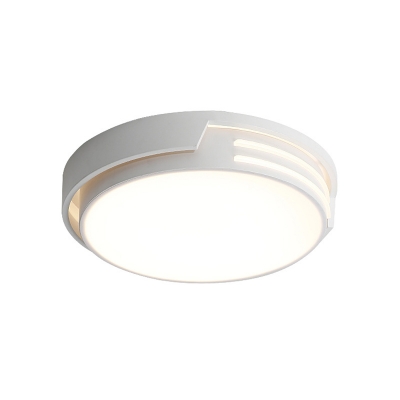 White Round Flush Ceiling Light Simplicity LED Iron Flushmount Lighting in Warm/White Light