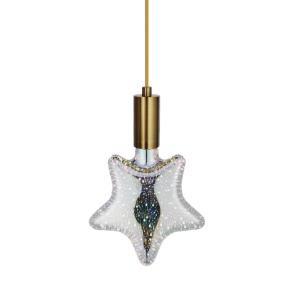 1pc E27 Silver Pentacle Light Bulb 4 Watts 12 Beads 3D Firework Patterned Plastic LED Lighting