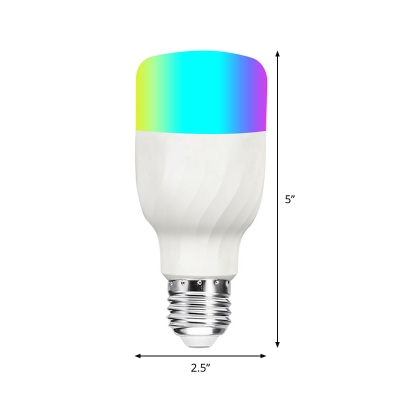 Pack of 1 E26/E27 Smart Light Bulb 7 Watts Plastic White 22 LED Beads Lamp in RGBW Light