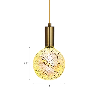 Silver 3D Crackle Ball Light Bulb 1 Pack 4 W 12 LED Beads Plastic E27 Bulb in Warm Light