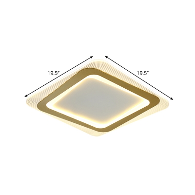 Square/Round Ceiling Mounted Fixture Modern Metallic 16