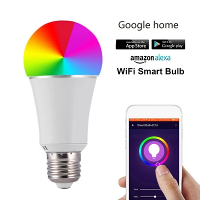 White 7 W E26/E27 Smart Bulb Plastic 12 LED Beads Voice Control RGBW Light Bulb Replacement