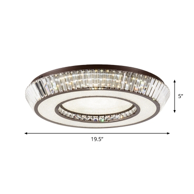 Clear Crystal Halo Ring Flushmount Light Minimalistic Living Room LED Ceiling Mount Lamp