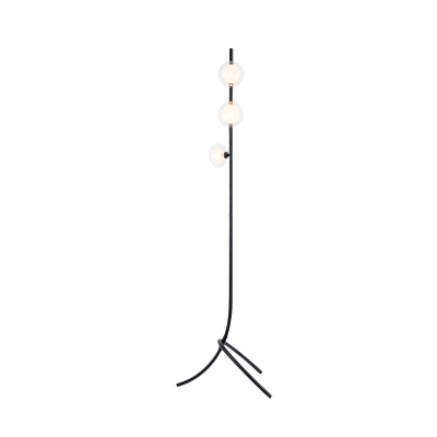 Clear Glass Oval Floor Lighting Modern 3-Light Black/Chrome/Gold Finish Tree Floor Lamp with Tri-Leg