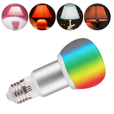 E26/E27 Edison Bulb Replacement Silver Plastic 10 W 12 LED Beads Smart Light Bulb in RGBW Light, 1 Pack