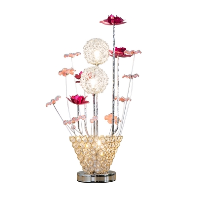 Aluminium Flower LED Vase Design Night Table Lamp Home Office Bulbs Lightin