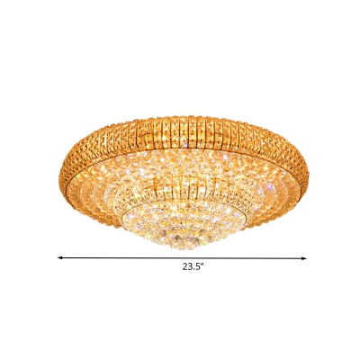 Cut K9 Crystal Clear Ceiling Lamp 2-Tier Tapered Contemporary LED Flushmount Lighting for Hall