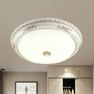 Domed Bedroom Ceiling Mounted Light Traditional Opal Glass 14