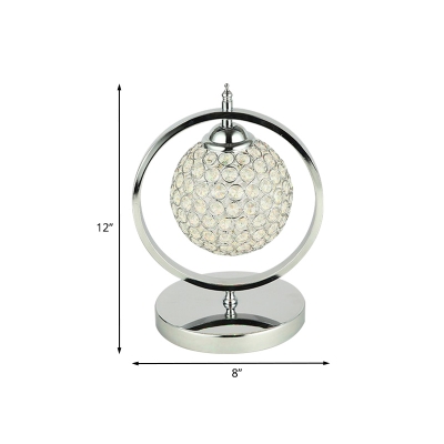 Chrome LED Night Lamp Simplicity Crystal Inserted World Globe Design Table Light